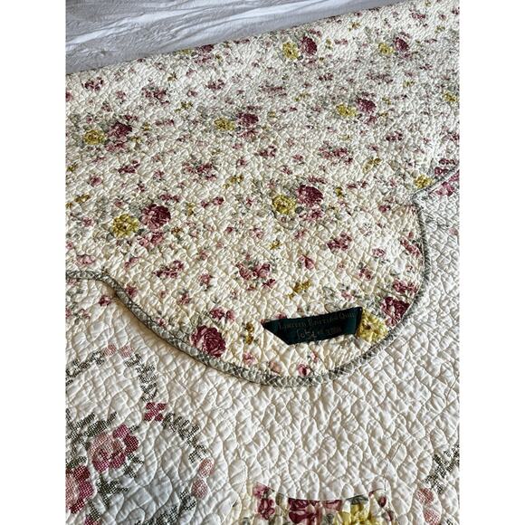 VTG LIMITED EDITION FULL QUILT LEGACY HAND CRAFTED - ROMANTIC FLORAL - Picture 5 of 9